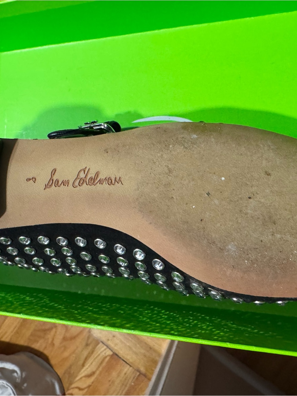 Sam Edelman Black Jeweled Mary Jane Flats - Picture 4 of 9